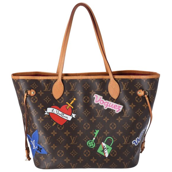 Louis Vuitton Neverfull MM Tote Monogram Travel Stickers Limited Edition - Picture 4 of 9